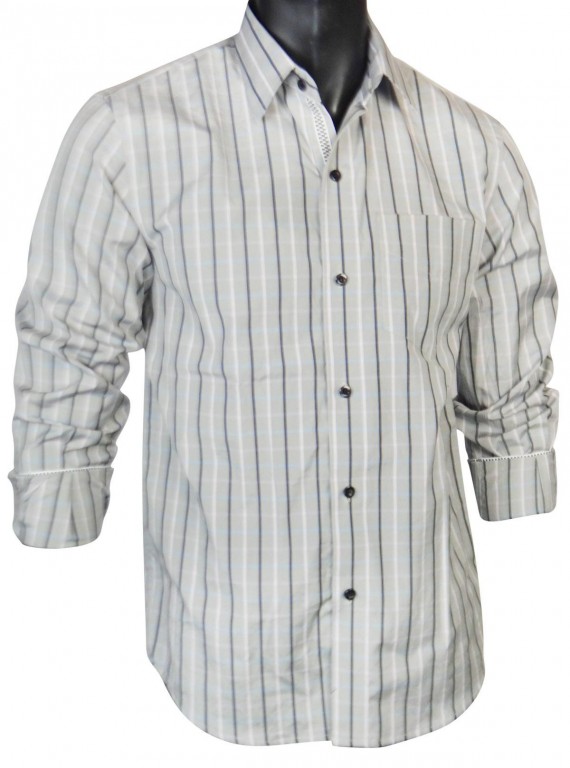 Regular Fit - Grey Stripe Casual Shirt