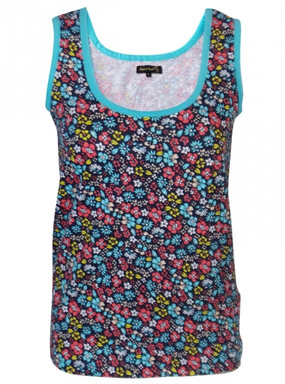 Multi Colour Floral Sleeveless Top