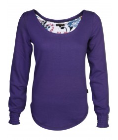 Blue Printed Fleece Sweat Top