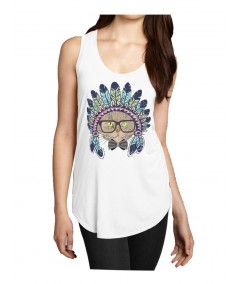 Feather Print Sleeveless Top