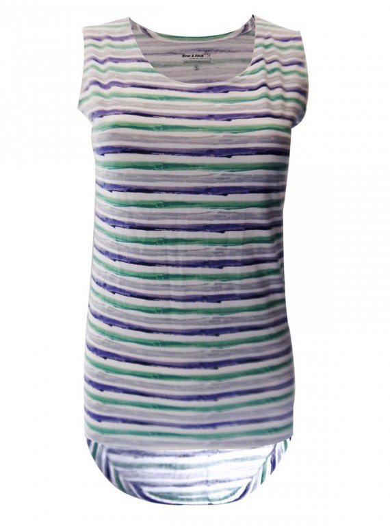 Blur Stripe Printed Sleeveless Top
