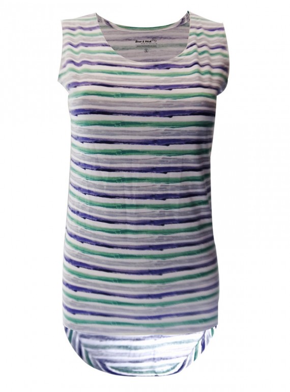 Blur Stripe Printed Sleeveless Top
