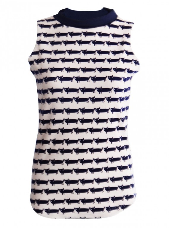 Graphica Print High Neck Top