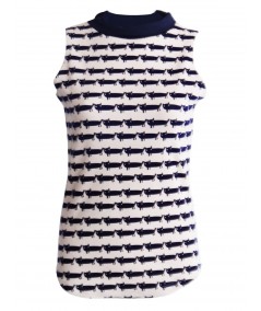 Graphica Print High Neck Top