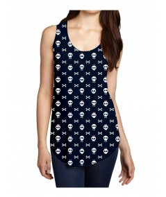 Skull Print Sleeveless Top