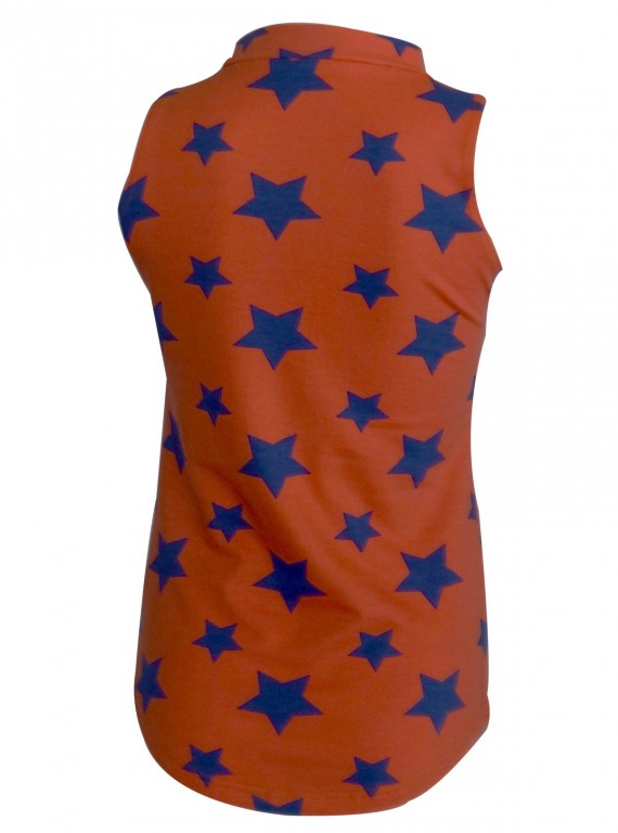 Star Print High Neck Top