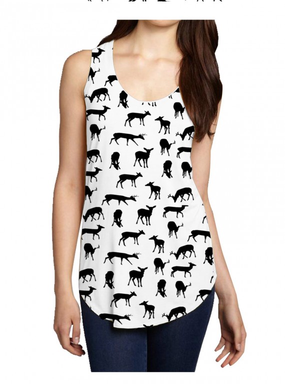 Deer AOP Womens Sleeveless