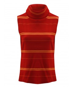  Sleeveless Orange Printed Top
