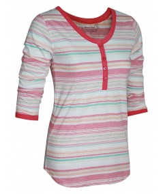 Coral Stripe Womens Top