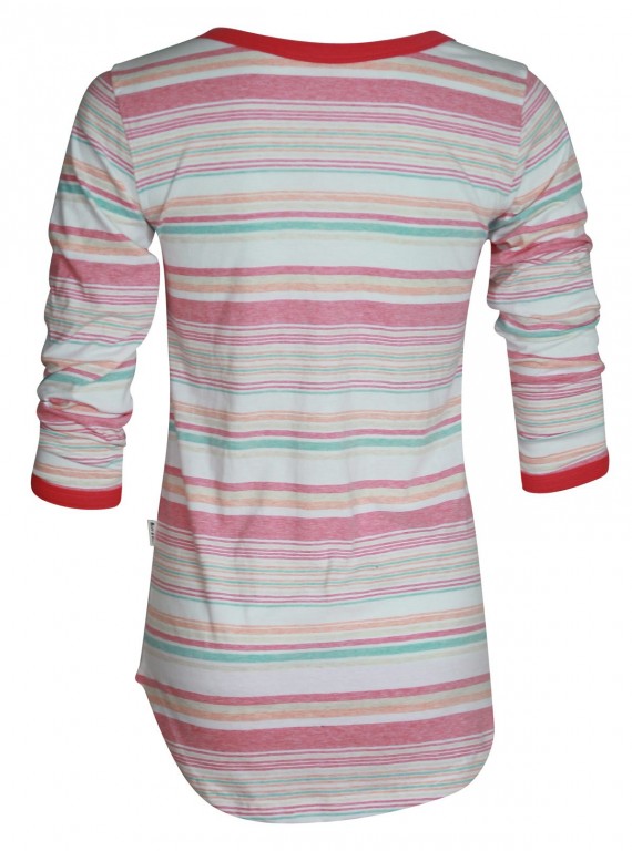 Coral Stripe Womens Top