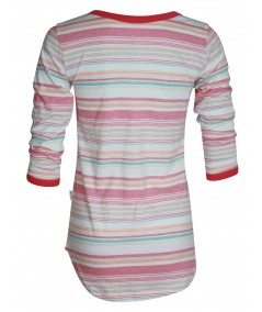 Coral Stripe Womens Top