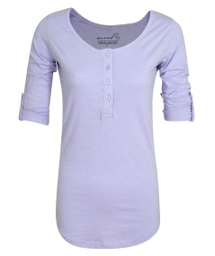 Purple Slub Button Top
