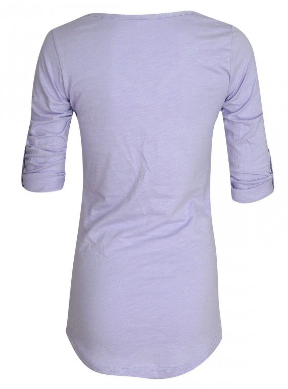 Purple Slub Button Top
