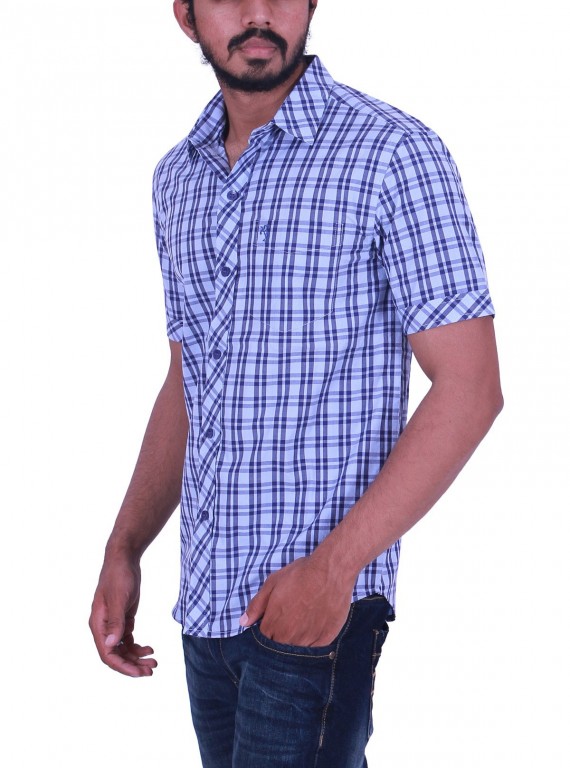 Checked Blue casual Shirt