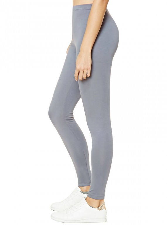 B & F Womens Grey Cotton Elastane Legging 