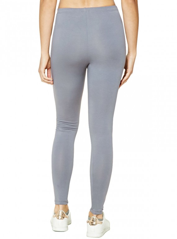 B & F Womens Grey Cotton Elastane Legging 