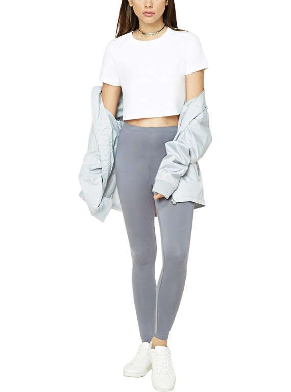 B & F Womens Grey Cotton Elastane Legging 