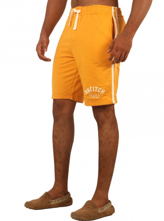 Mustard Piping Fleece Shorts