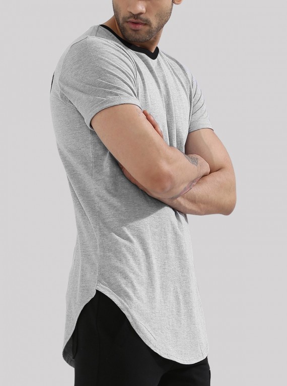 Men’s Melange Long Line Apple Cut T-Shirt – Trendy & Comfortable | Boer & Fitch