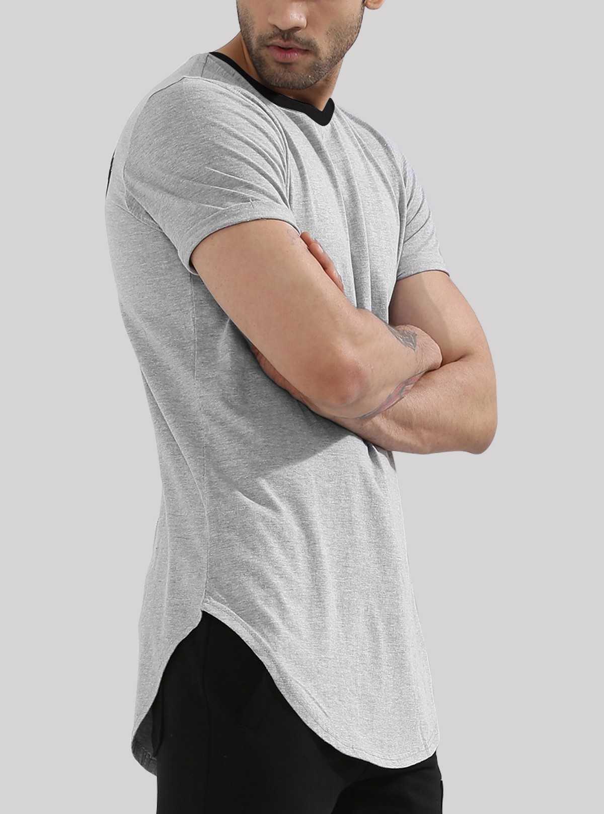 Men’s Melange Long Line Apple Cut T-Shirt – Trendy & Comfortable | Boer & Fitch