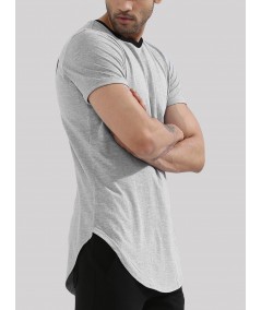 Men’s Melange Long Line Apple Cut T-Shirt – Trendy & Comfortable | Boer & Fitch