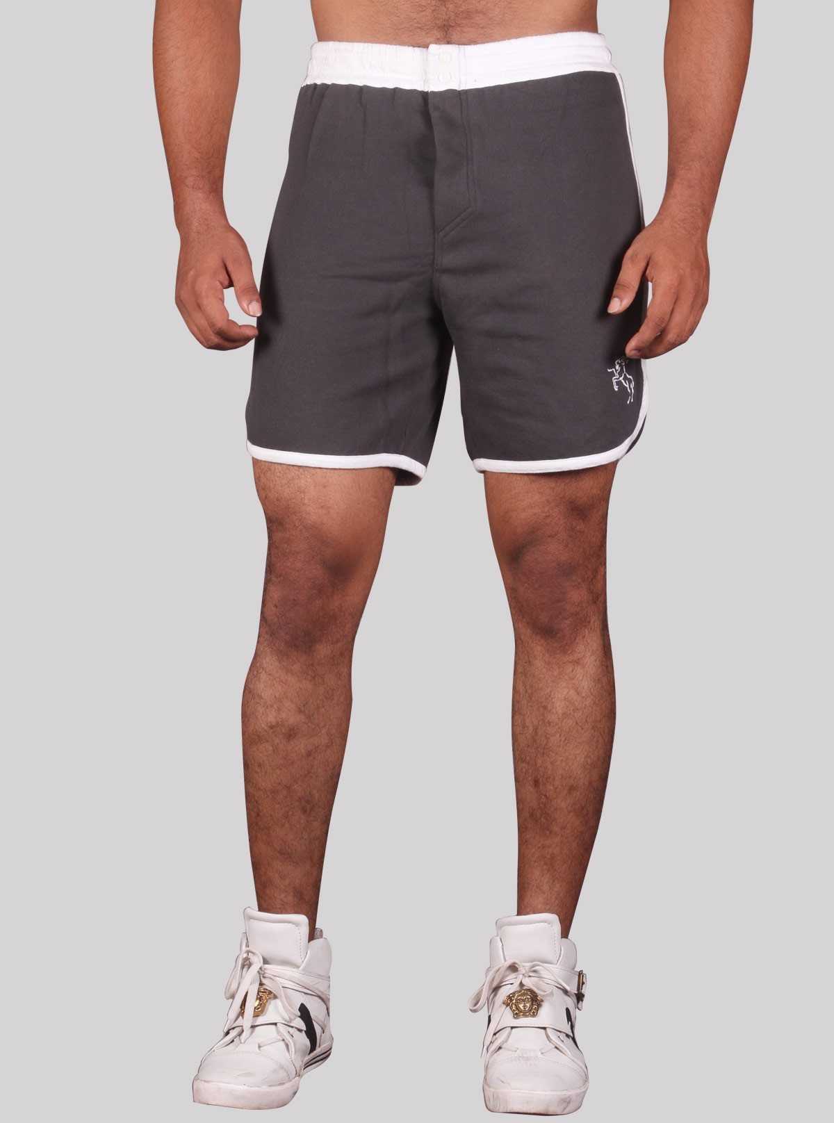 grey Contrast Fleece Shorts