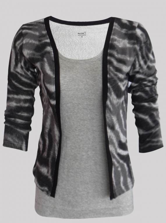 Women’s Zebra Skin Printed Fleece Top – Stylish & Cozy | Boer & Fitch