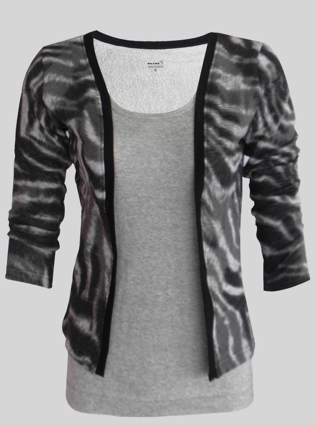 Women’s Zebra Skin Printed Fleece Top – Stylish & Cozy | Boer & Fitch
