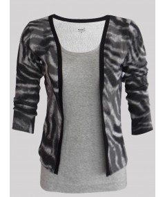 Zebra Skin Printed Fleece Set Top