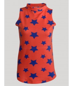 Women’s Star Print High Neck Sleeveless Top – Stylish & Comfortable | Boer & Fitch