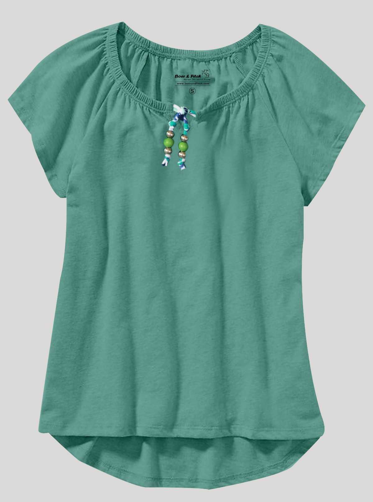 Women’s Dusted Green Pleated Top – Elegant & Comfortable | Boer & Fitch