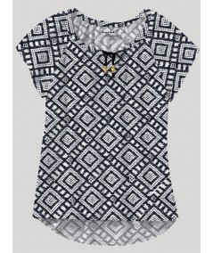 Women’s Black Symmetrical Printed Top – Stylish & Comfortable | Boer & Fitch