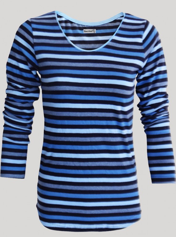 Blue Stripped Womens Top