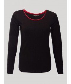 Women’s Black Waffle Knit Long Sleeve Top – Stylish & Comfortable | Boer & Fitch