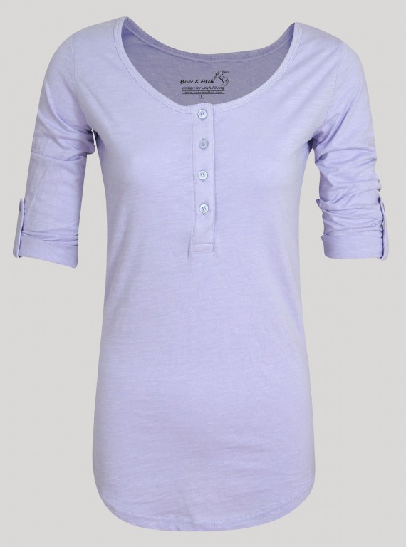 Women’s Pastel Purple Slub Jersey Top – Soft & Stylish | Boer & Fitch