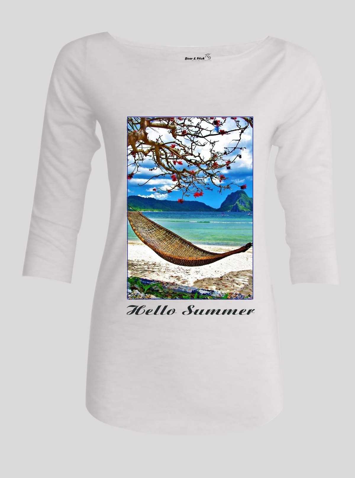 Women’s Hello Summer Printed Top – Vibrant & Stylish | Boer & Fitch