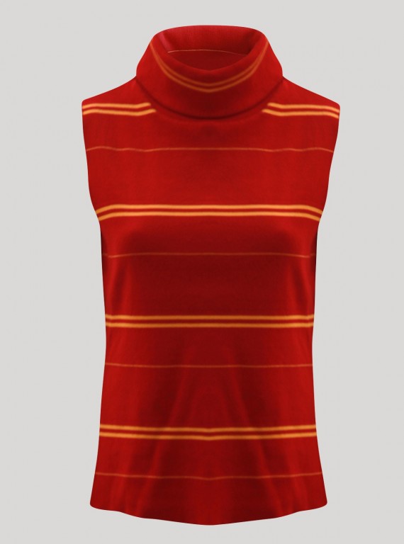 Women’s Red Roll-On Neck Sleeveless Top – Stylish & Comfortable | Boer & Fitch