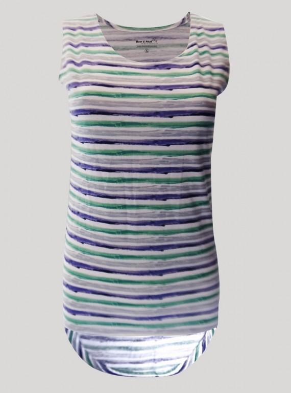 Blur Stripe Printed Sleeveless Top