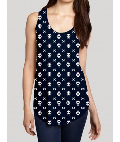 Women’s Skull Printed Sleeveless T-Shirt – Trendy & Comfortable | Boer & Fitch