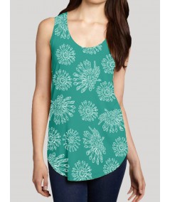 Women’s Green Floral Sleeveless T-Shirt – Stylish & Comfortable | Boer & Fitch