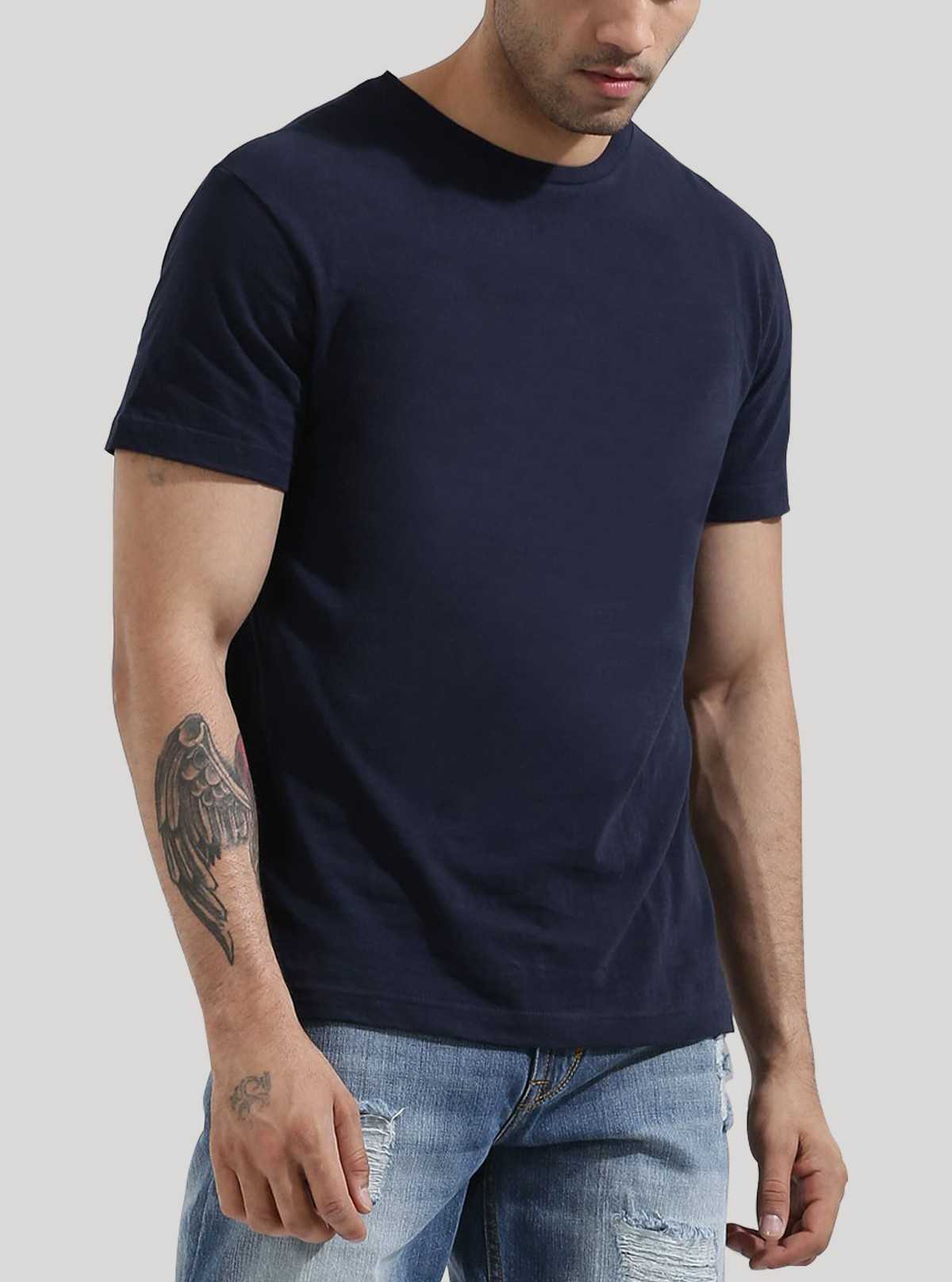 Navy Crew Neck T-Shirt for Men – Boer and Fitch