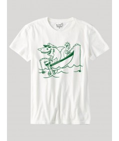 White Shark Print T-Shirt for Men – Trendy Streetwear by Boer and Fitch