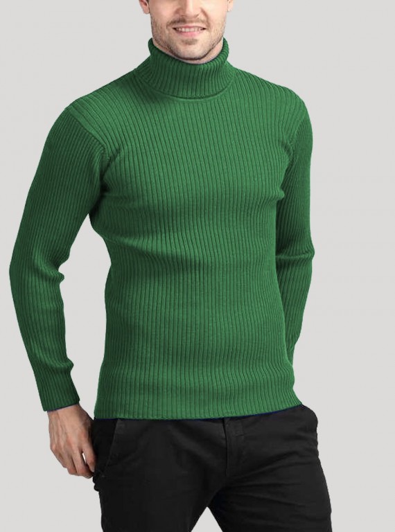 Men’s Green Turtle Neck Sweatshirt – Warm & Stylish | Boer & Fitch