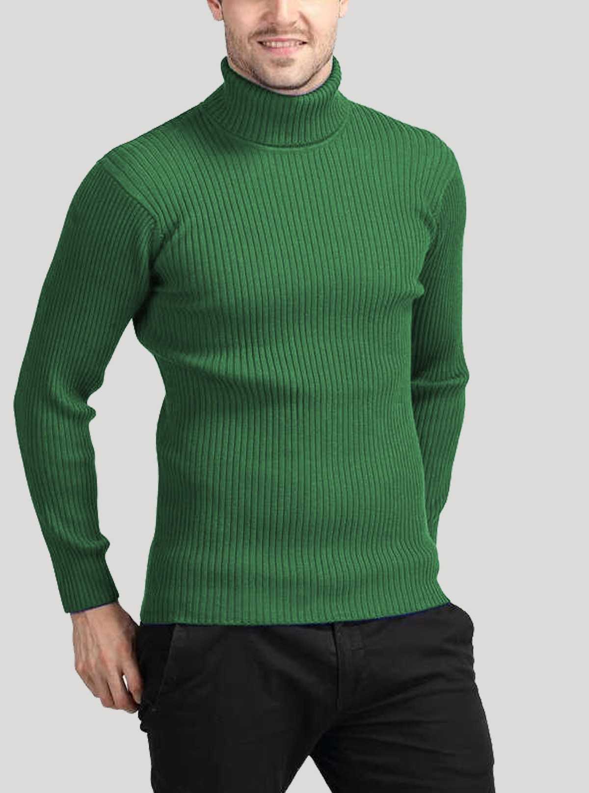 Men’s Green Turtle Neck Sweatshirt – Warm & Stylish | Boer & Fitch