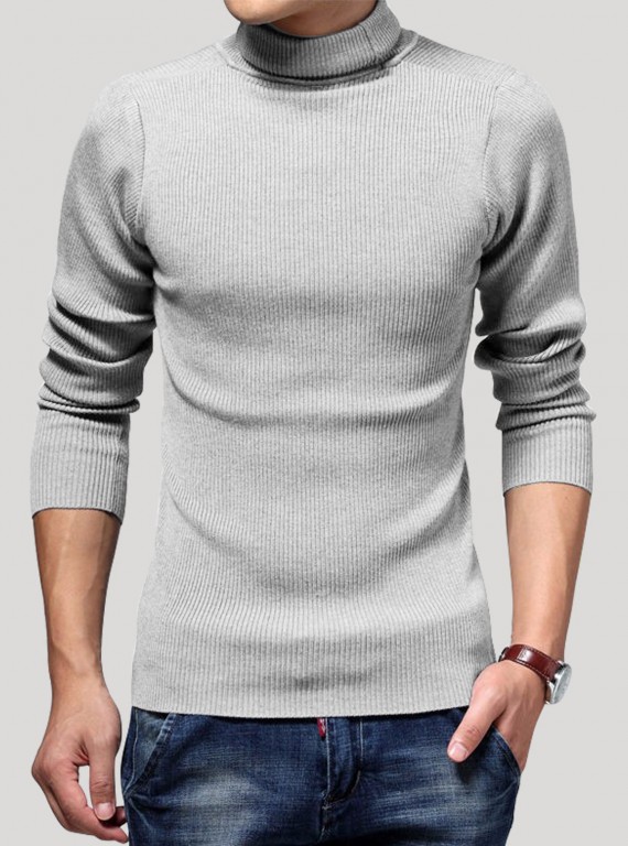 Grey Melange Turtle Neck Sweatshirt for Men – Boer and Fitch
