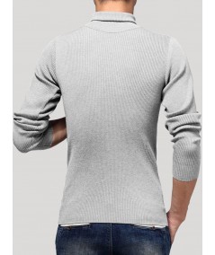 Grey Melange Turtle Neck Sweat Shirt