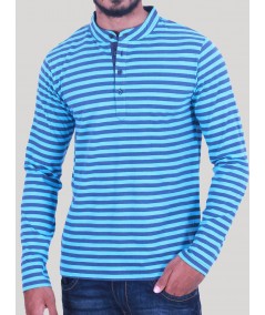 Turquiose Stripe Henley TShirt