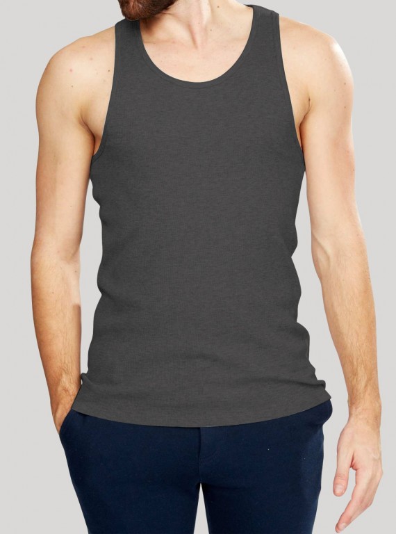 Charcoal Melange Rib Vest for Men – Boer and Fitch