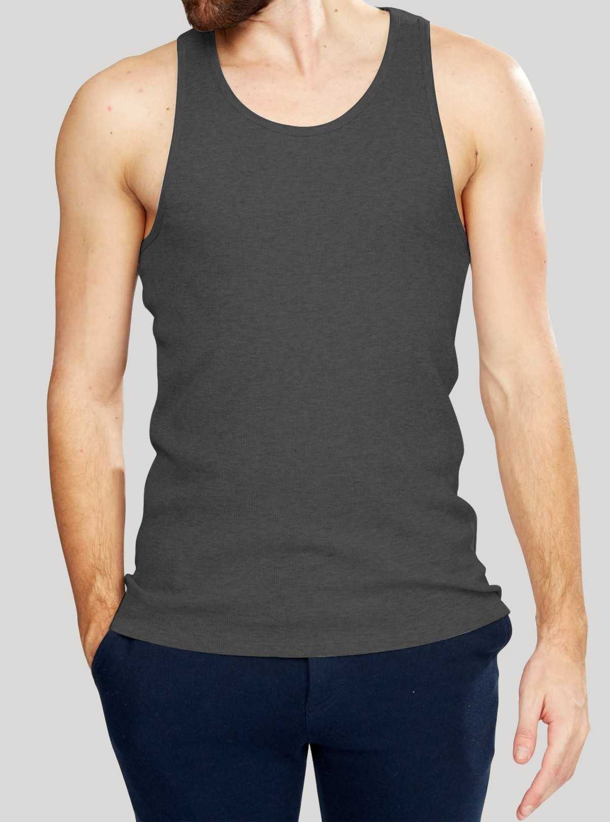 Charcoal Melange Rib Vest for Men – Boer and Fitch