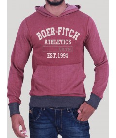 Burgundy Hooded Sweatshirt for Men – Casual Comfort by Boer and Fitch